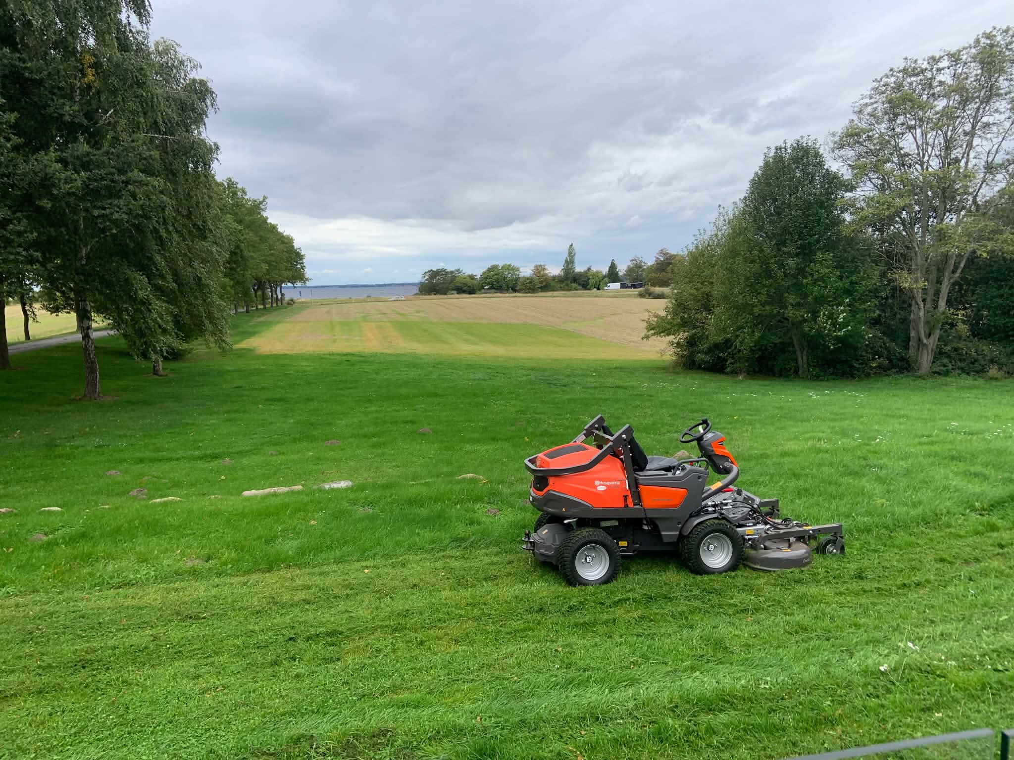 Græsslåning i landskabet